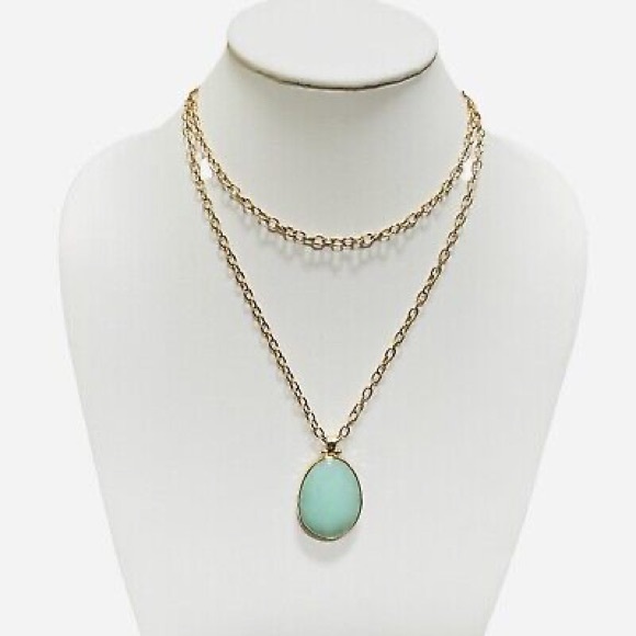 Stella Dot Sanibel Reversible Necklace Quartzite Faceted Glass Pendant - Picture 4 of 5